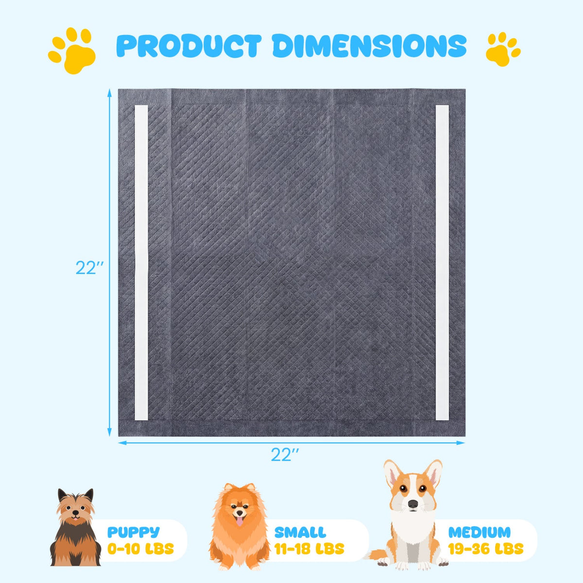 Charcoal Dog Pee Pads 24 x 24 6-Layer 150 Count – photo 3 of 8
