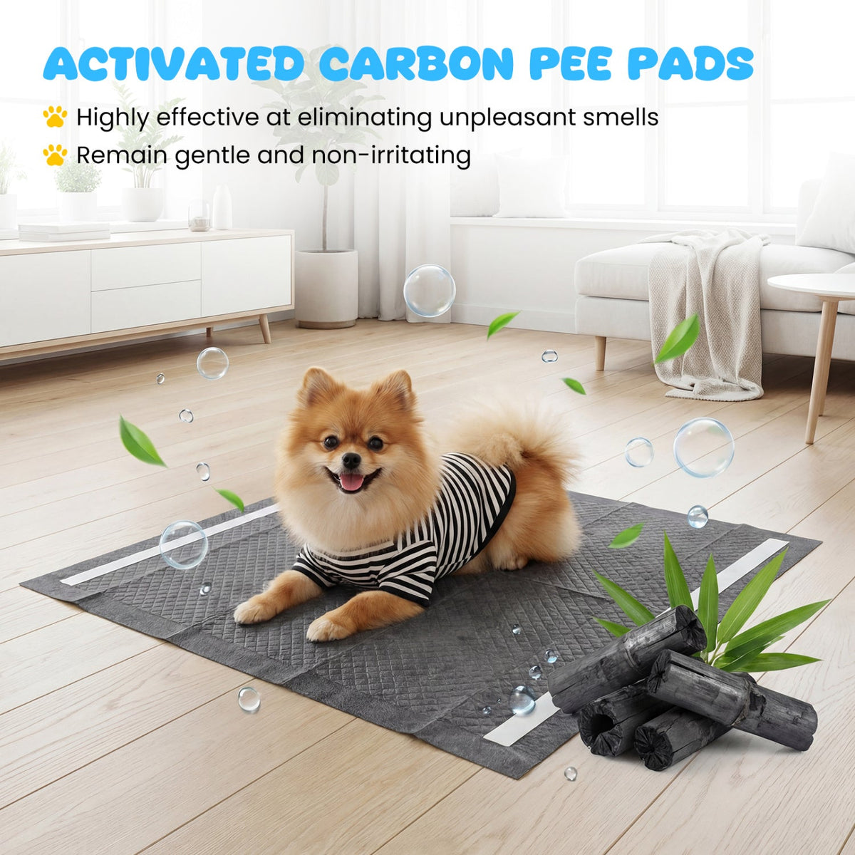 Charcoal Dog Pee Pads 24 x 24 6-Layer 150 Count – photo 5 of 8