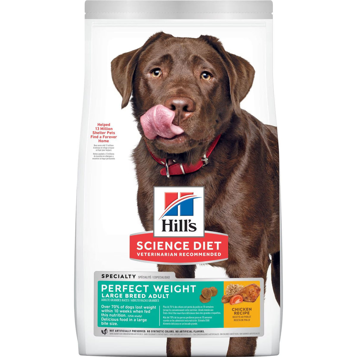 Hill's Science Diet Adult Perfect Weight Large Breed Dry Dog Food – Chicken, 25lb – front view