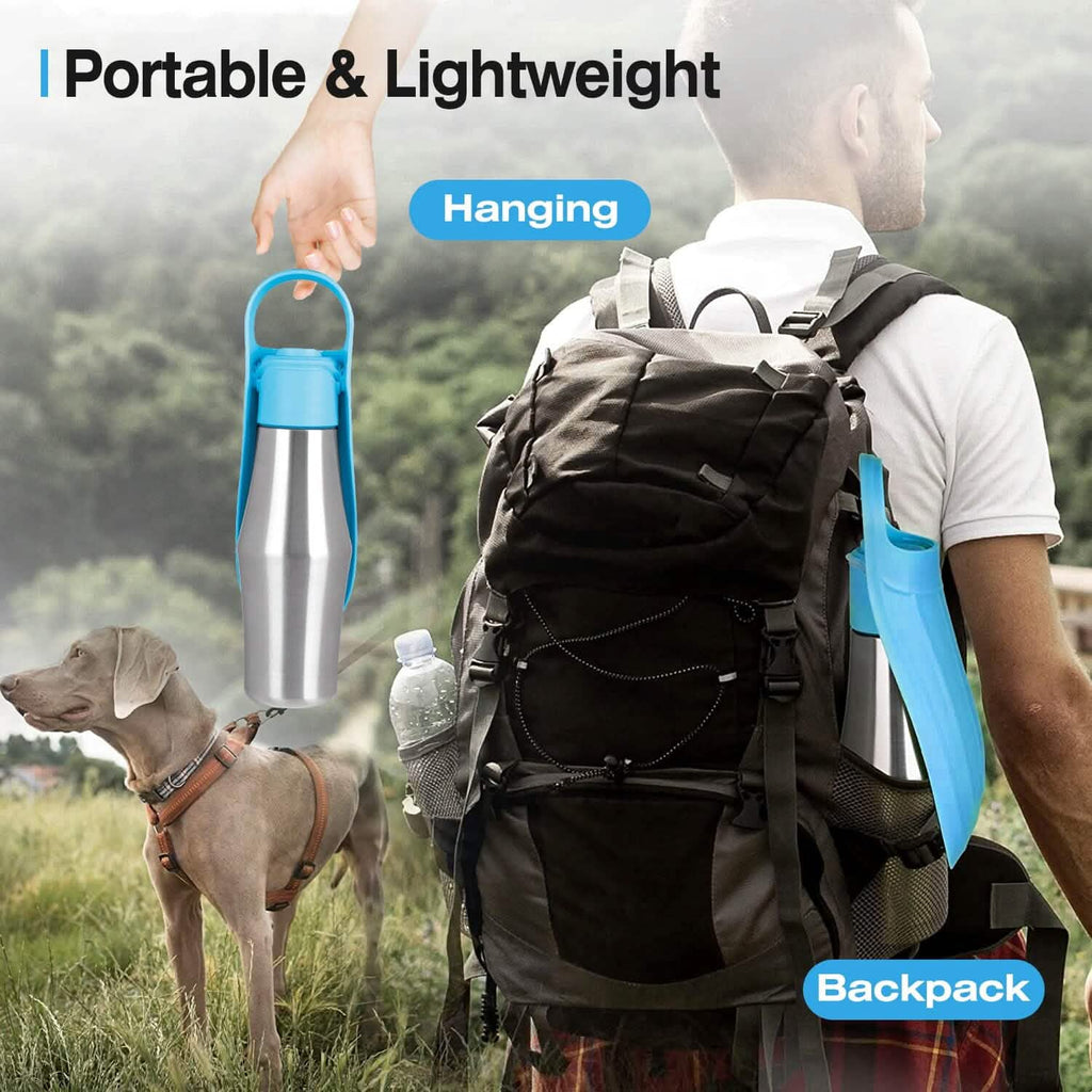 Portable Dog Water Dispenser 25 oz Stainless Steel Leak Proof – photo 14 of 16