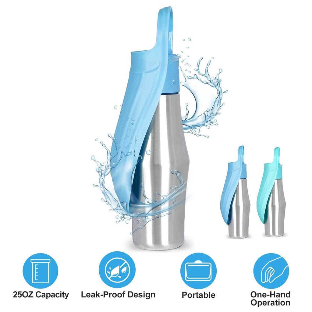 Portable Dog Water Dispenser 25 oz Stainless Steel Leak Proof – photo 8 of 16