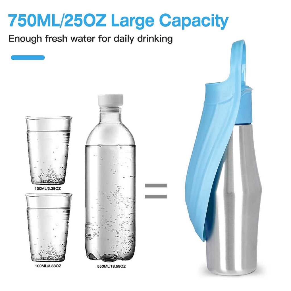 Portable Dog Water Dispenser 25 oz Stainless Steel Leak Proof – photo 10 of 16