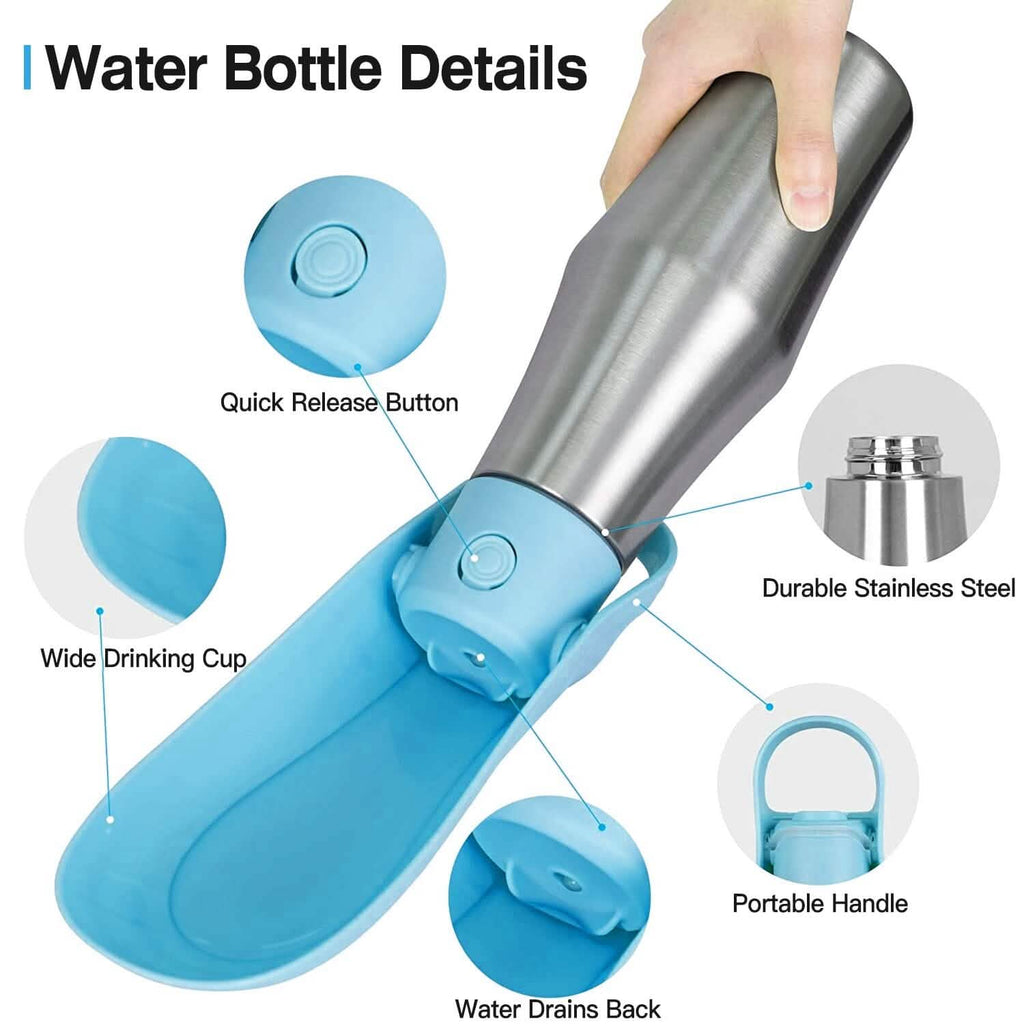 Portable Dog Water Dispenser 25 oz Stainless Steel Leak Proof – photo 13 of 16