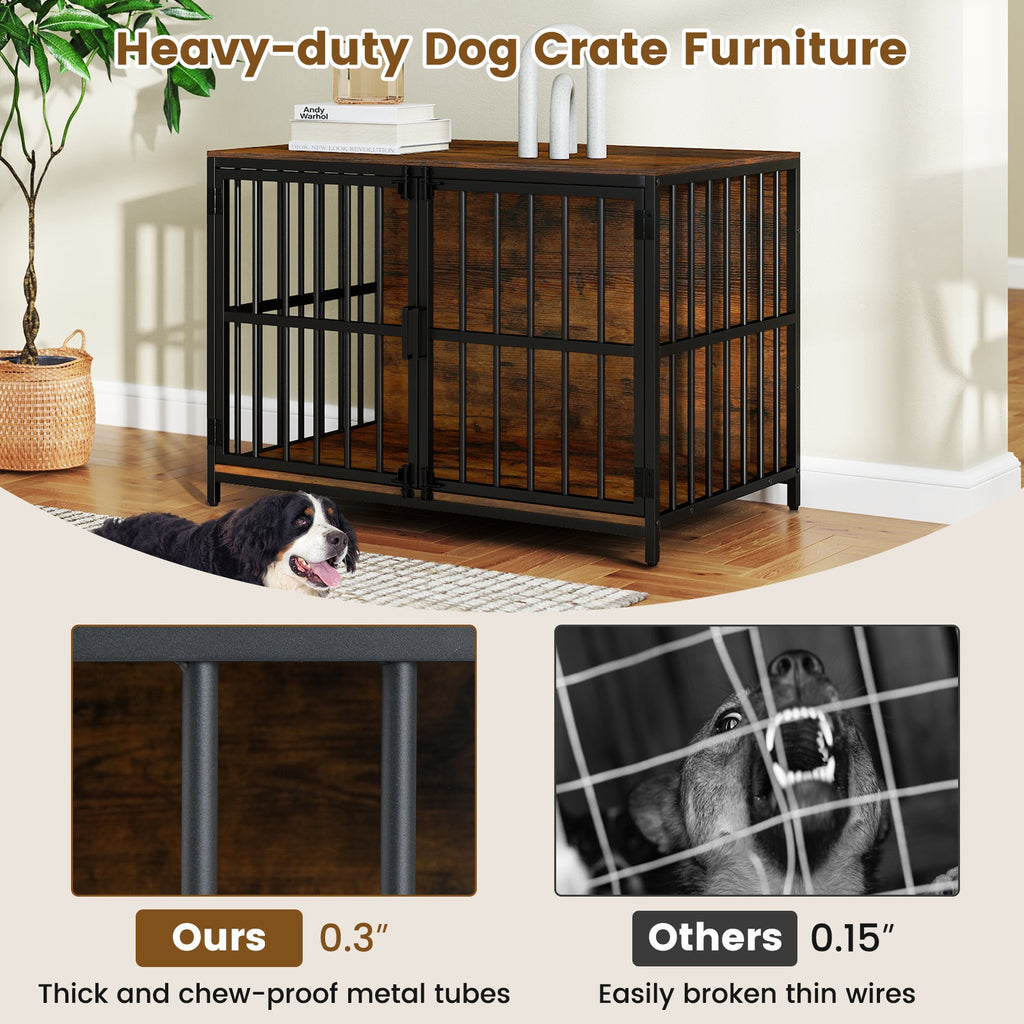 40 Inch Dog Crate Furniture Kennel with Double Doors – photo 11 of 16