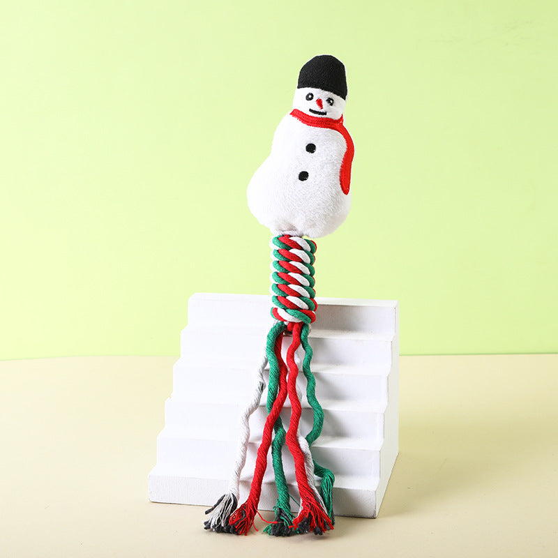 Christmas Rope Plush Dog Toy Santa Snowman – photo 9 of 11