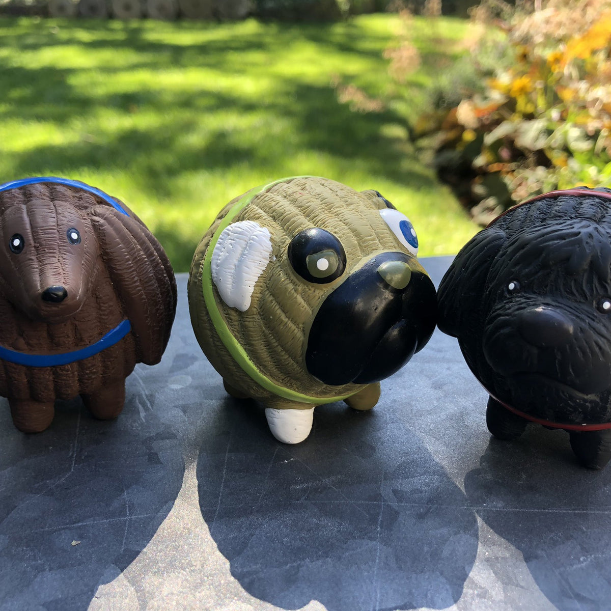 Assorted Ruff-Tex HuggleMutt Latex Balls Dog Toys 3 Pack Small, packaging