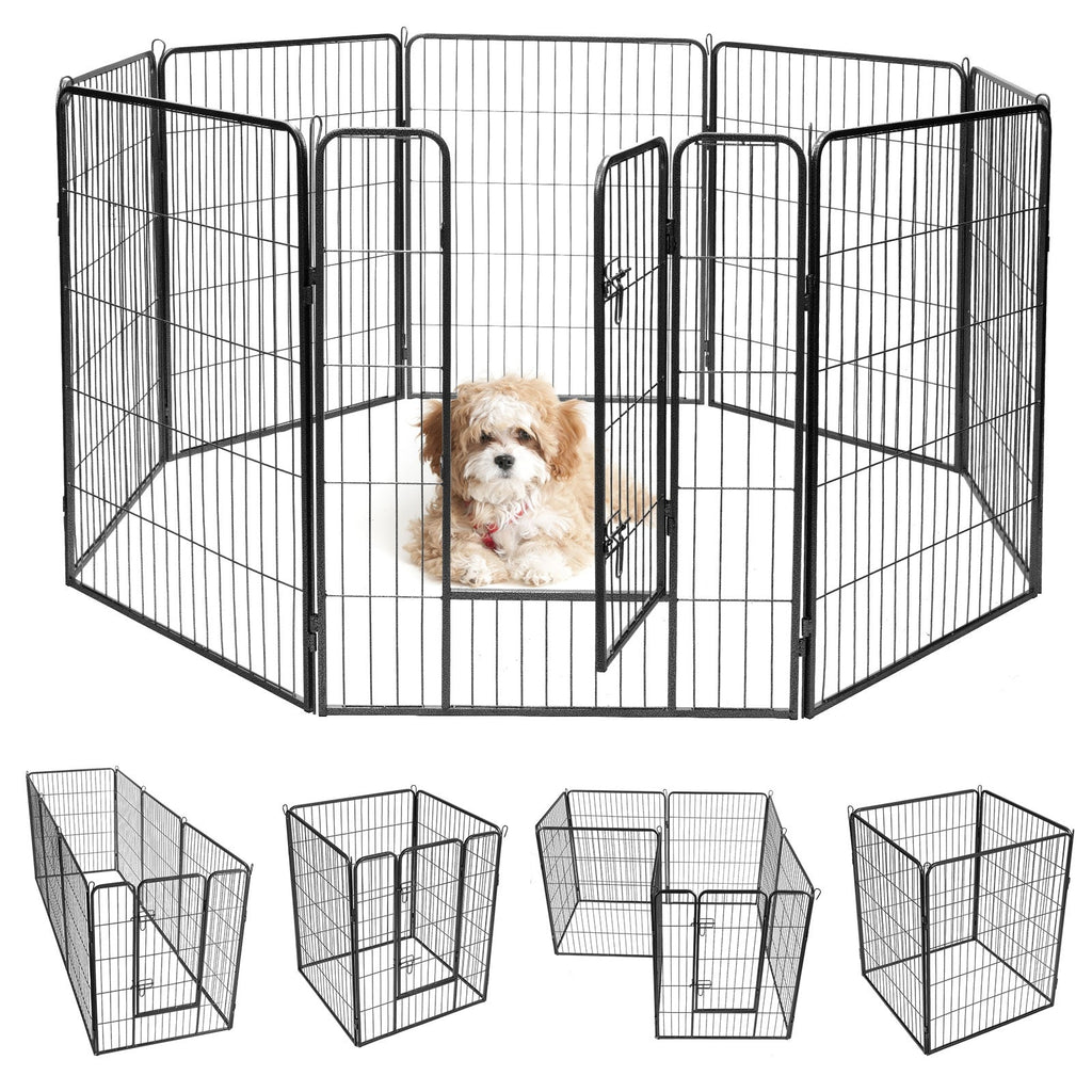 8-Panel Heavy-Duty Metal Dog Playpen with Door – photo 7 of 9