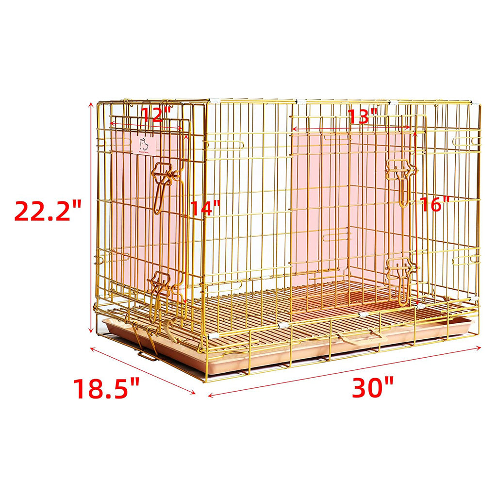 Copper Gold Wire Dog Crate – 24 to 42 Inch, Foldable – alternate view 10