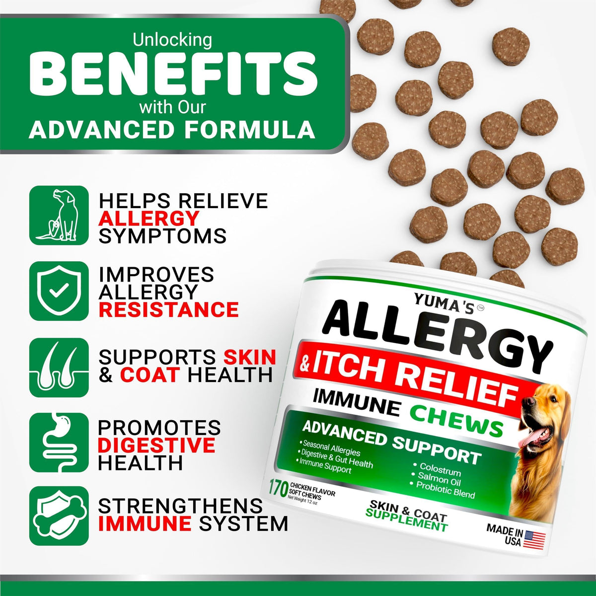 Dog Allergy Relief Chews 170 Count Itchy Skin Relief – photo 2 of 6
