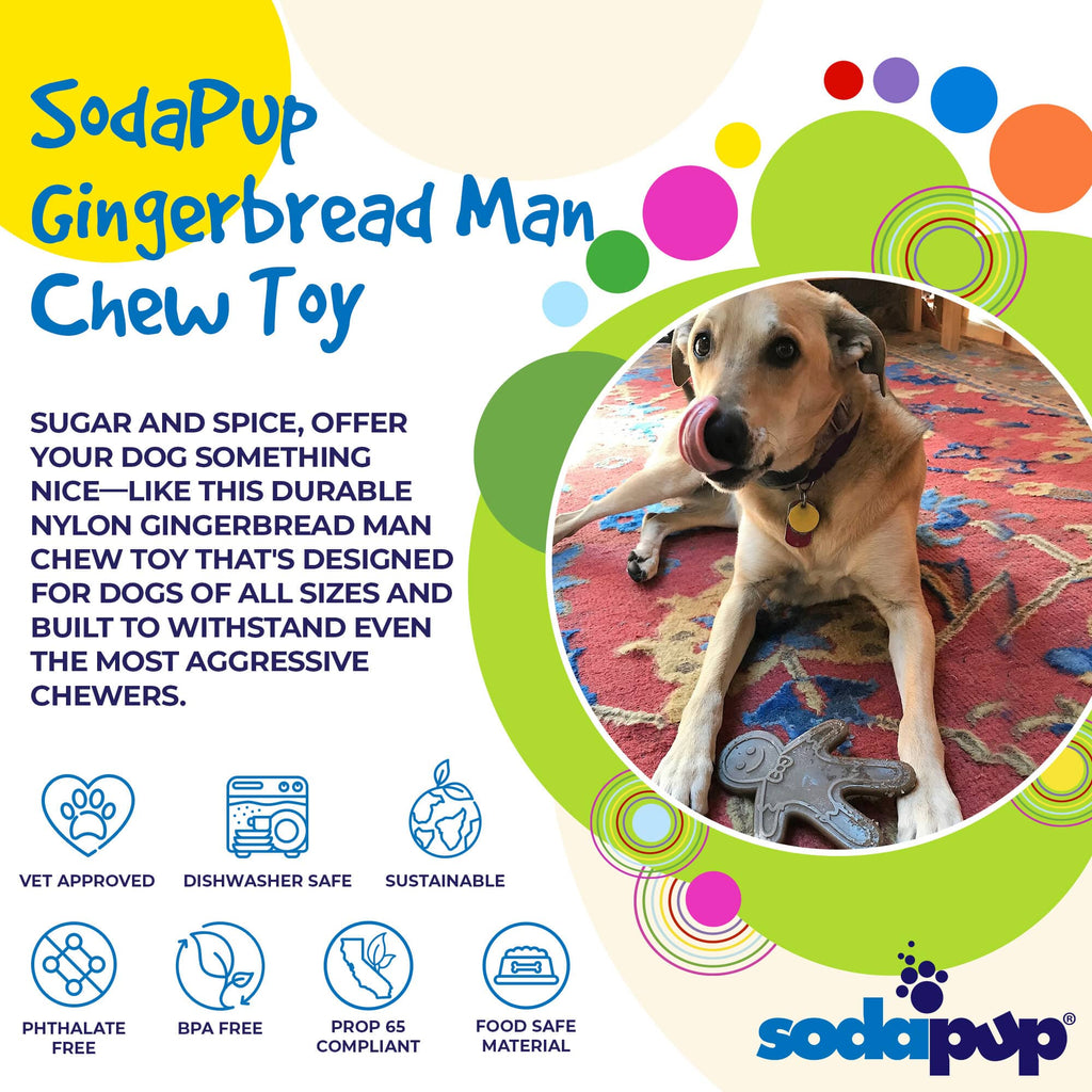 SodaPup Gingerbread Man brown nylon dog chew toy – photo 3 of 6