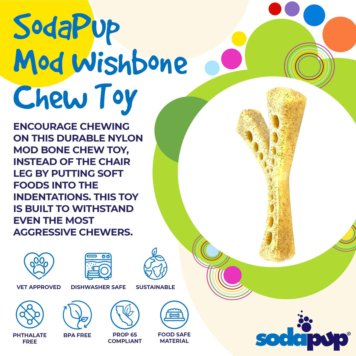 SodaPup MOD Wishbone Nylon Dog Chew Toy – alternate view 1