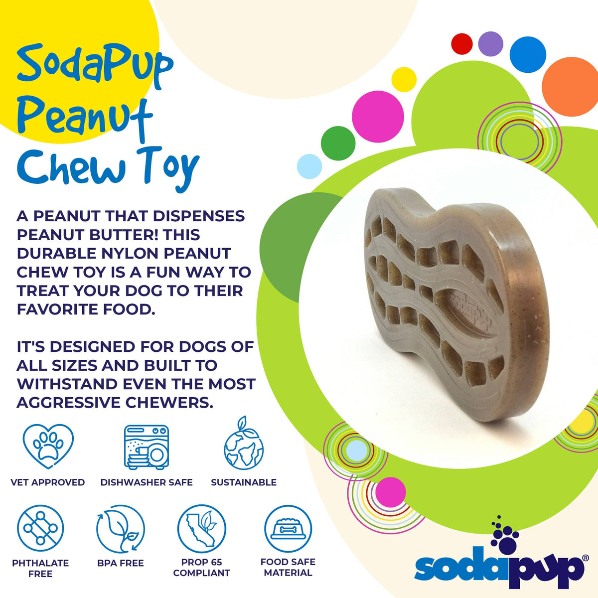 SodaPup Peanut brown nylon dog chew toy – photo 3 of 9