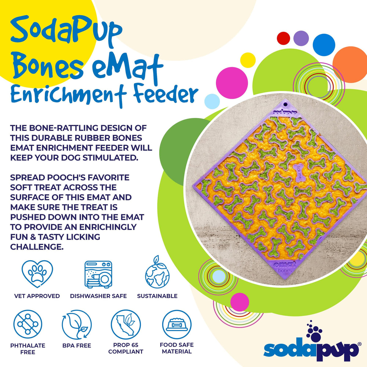 Bones Enrichment Lick Mat for Dogs & Cats – Anxiety Relief – alternate view 4