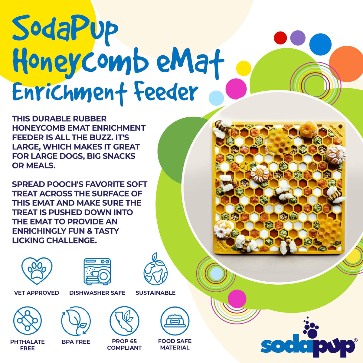 Honeycomb Enrichment Lick Mat for Dogs & Cats – Anxiety Relief – alternate view 7