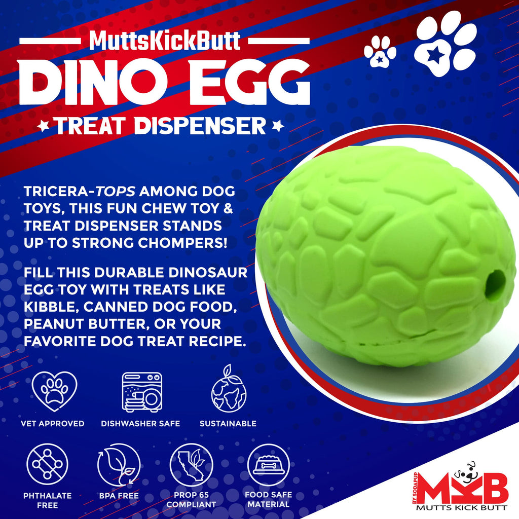 Dinosaur Egg Dog Chew Toy & Treat Dispenser – USA Made – alternate view 2