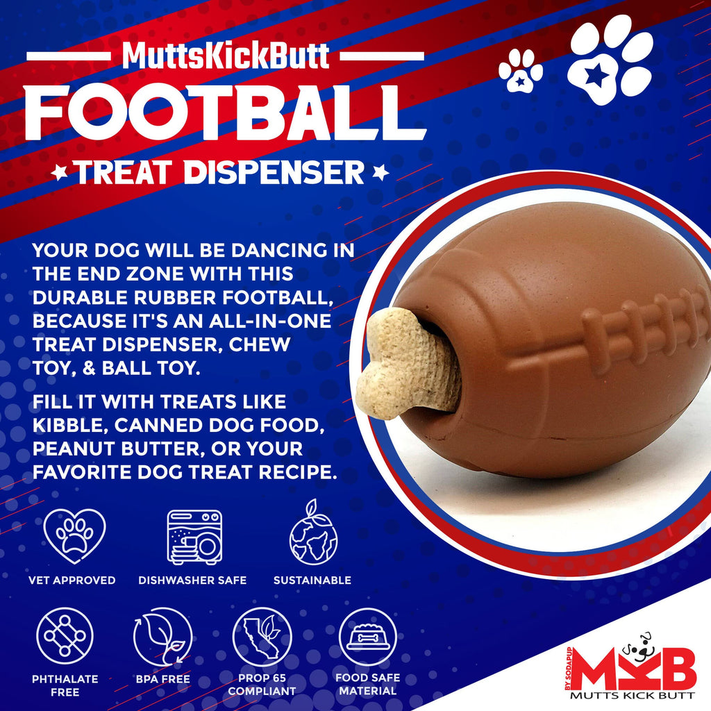 Football Dog Chew Toy & Treat Dispenser – USA Made – alternate view 5
