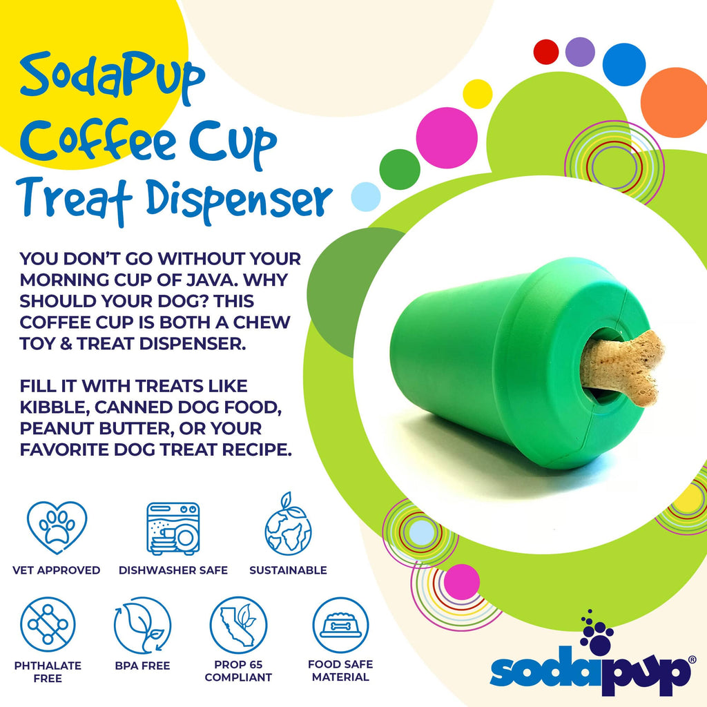 Coffee Cup Rubber Dog Chew Toy – Power Chewers, Treat Dispenser, USA Made – alternate view 2