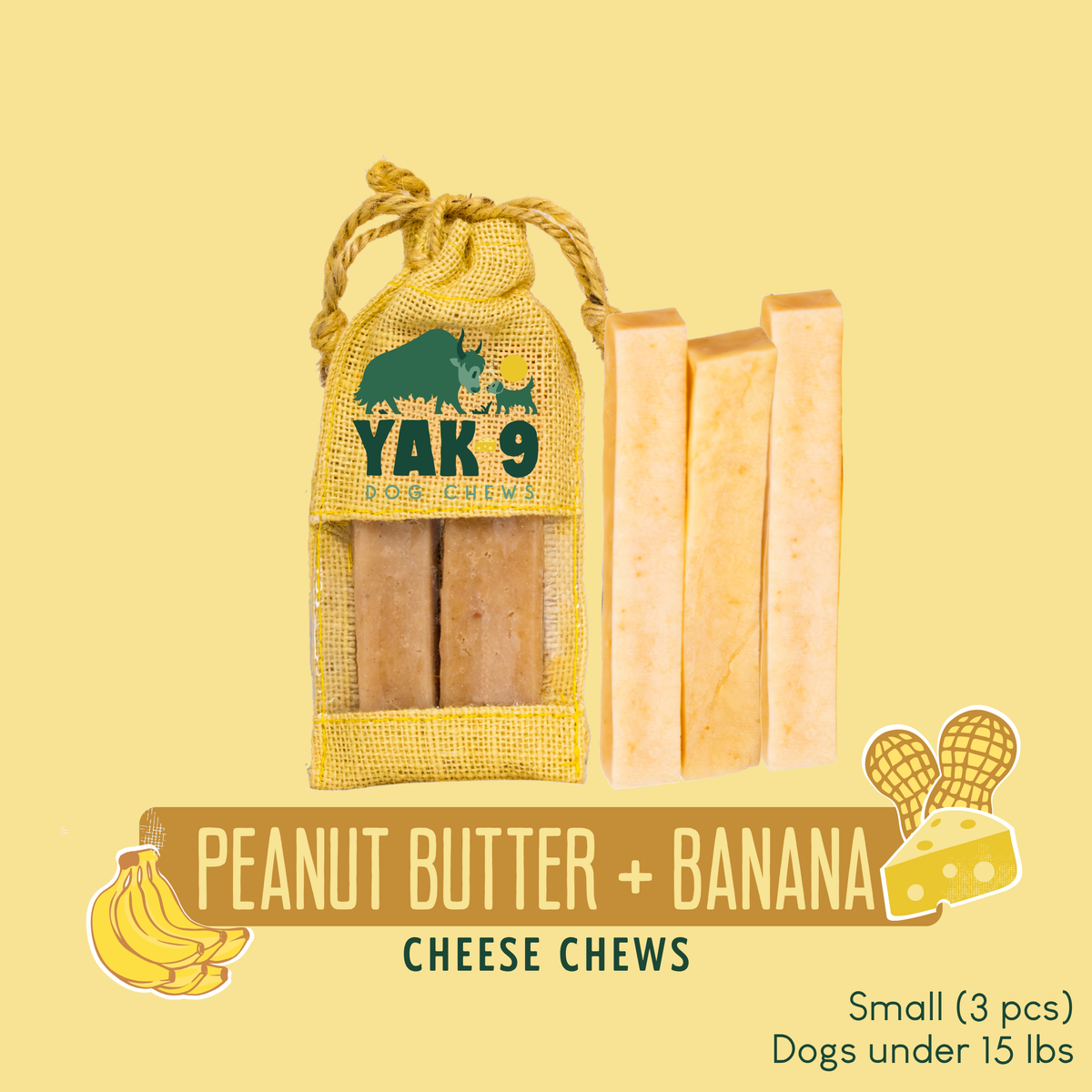 Yak9 Peanut Butter Banana Chews for Dogs – alternate view 4