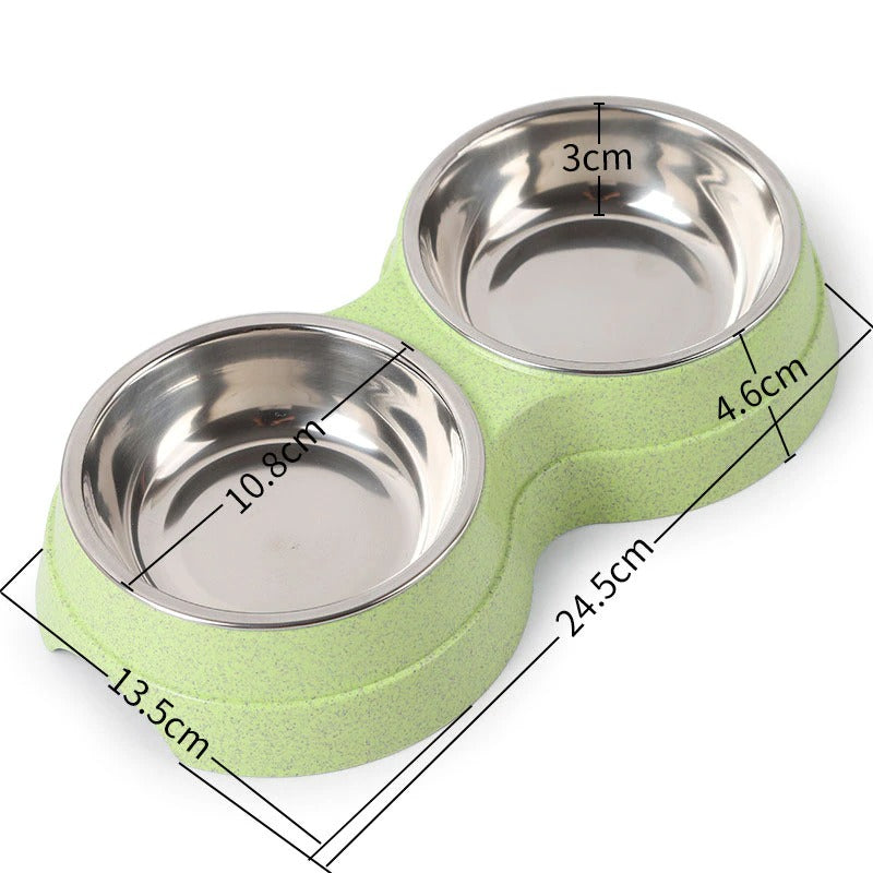 Double Stainless Steel Pet Bowls – Dog Food & Water Feeder – alternate view 10