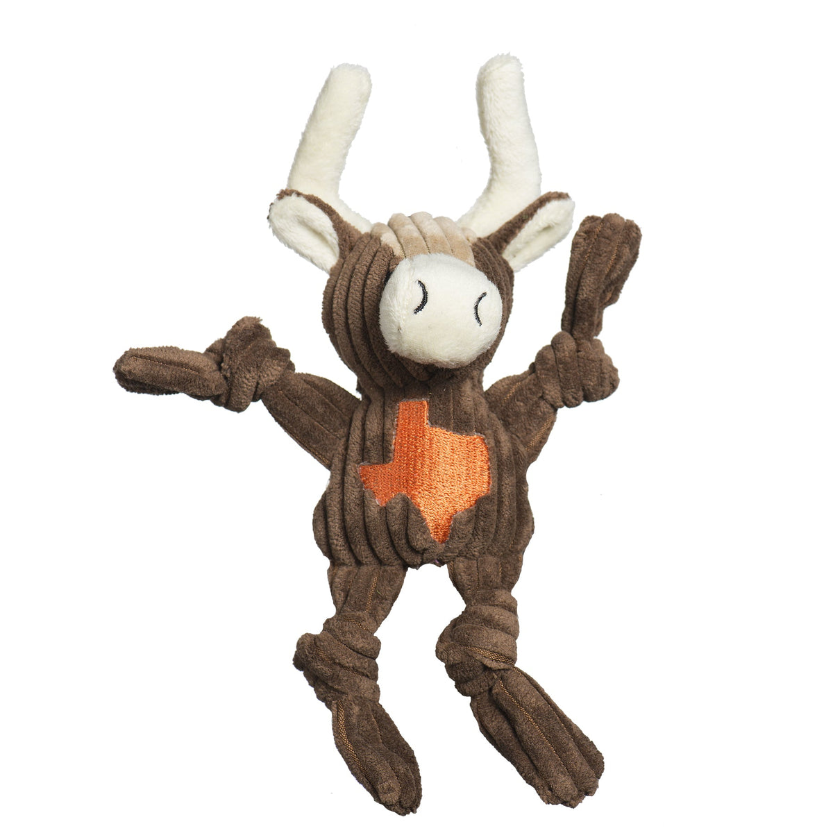 Texas Longhorn Knottie Plush Dog Toy, side view