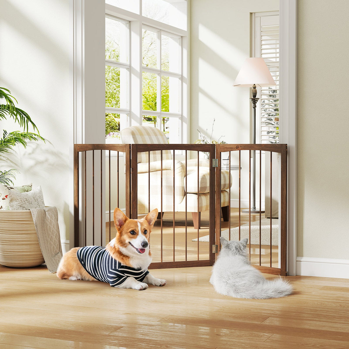 30 Inch Tall Wooden Pet Fence for Small and Medium Dogs – photo 1 of 9