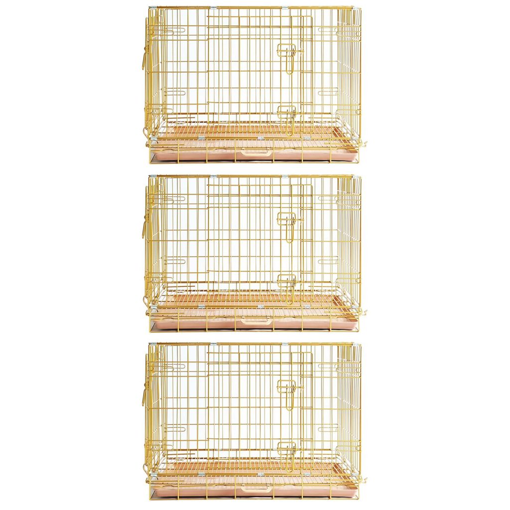 Copper Gold Wire Dog Crate – 24 to 42 Inch, Foldable – alternate view 20