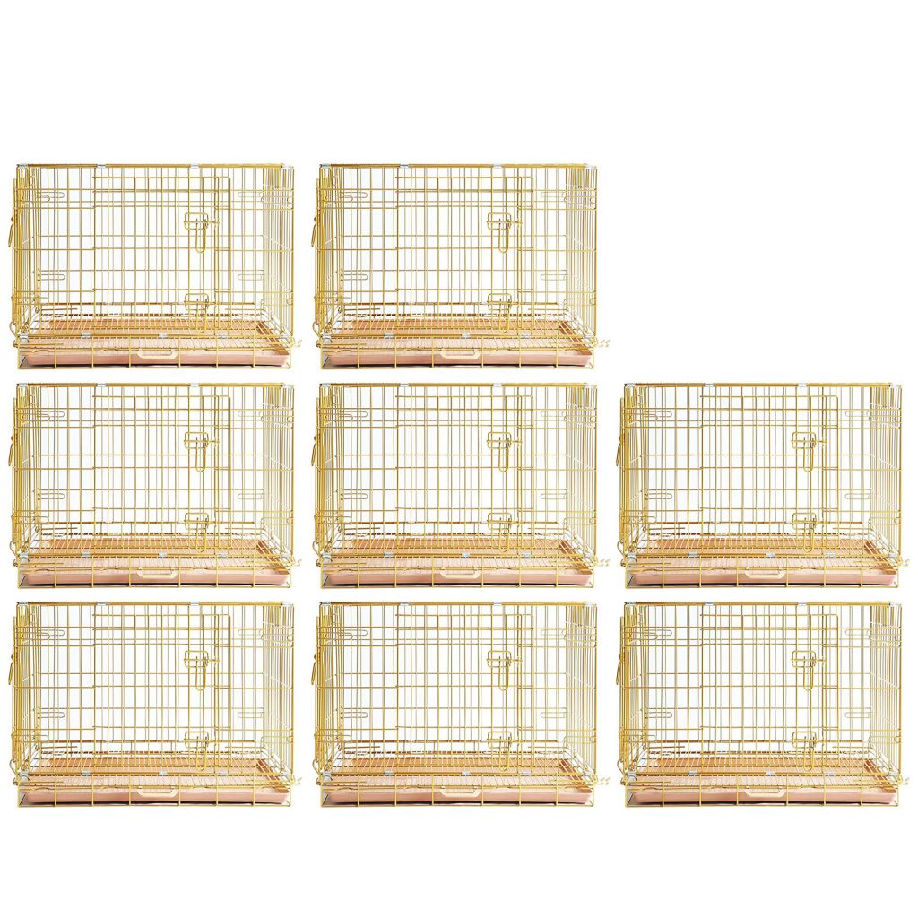 Copper Gold Wire Dog Crate – 24 to 42 Inch, Foldable – alternate view 23