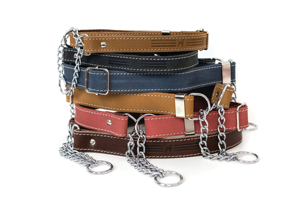 Martingale Leather Dog Collar – front view