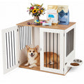 31.5 inch Wooden Dog Crate Furniture with Rotating Feeder – photo 1 of 8