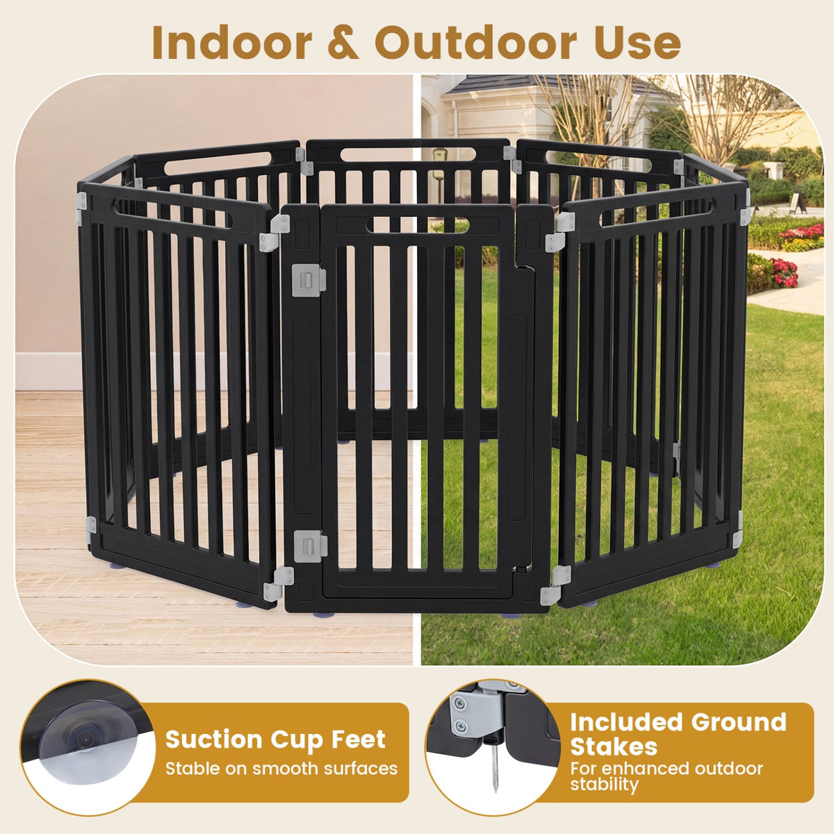 8-Panel Dog Playpen 31.5 inch Indoor Outdoor HDPE – photo 15 of 16