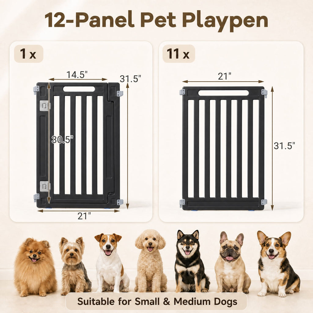 12-Panel Dog Playpen 31.5 inch Indoor Outdoor – photo 13 of 16