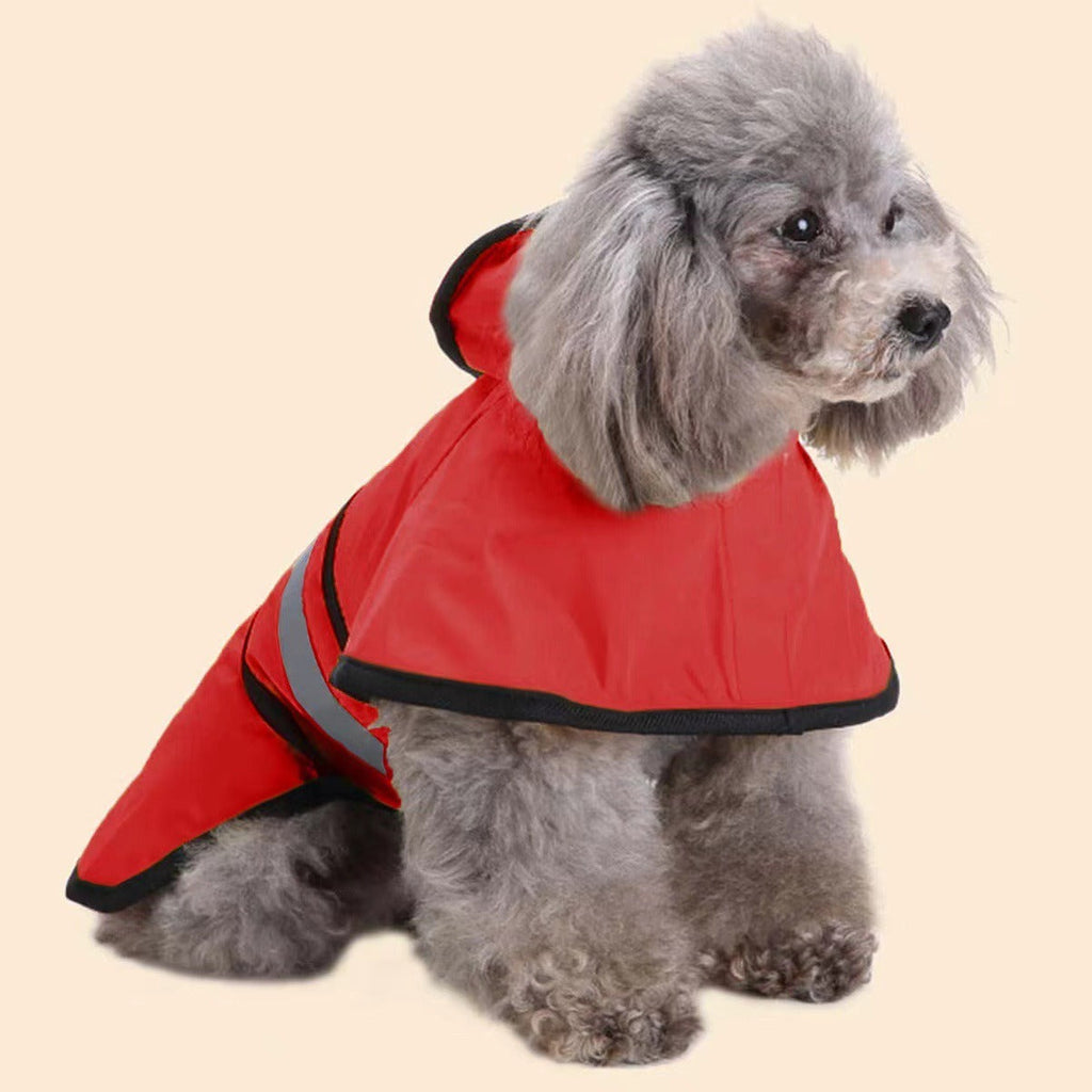 Reflective Dog Raincoat Polyester Yellow Red Blue – photo 3 of 7