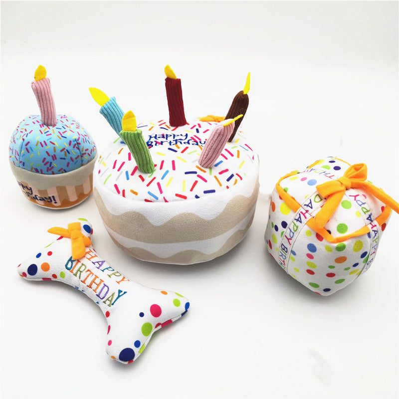 Cute Dog Birthday Cake Plush Toy – alternate view 7