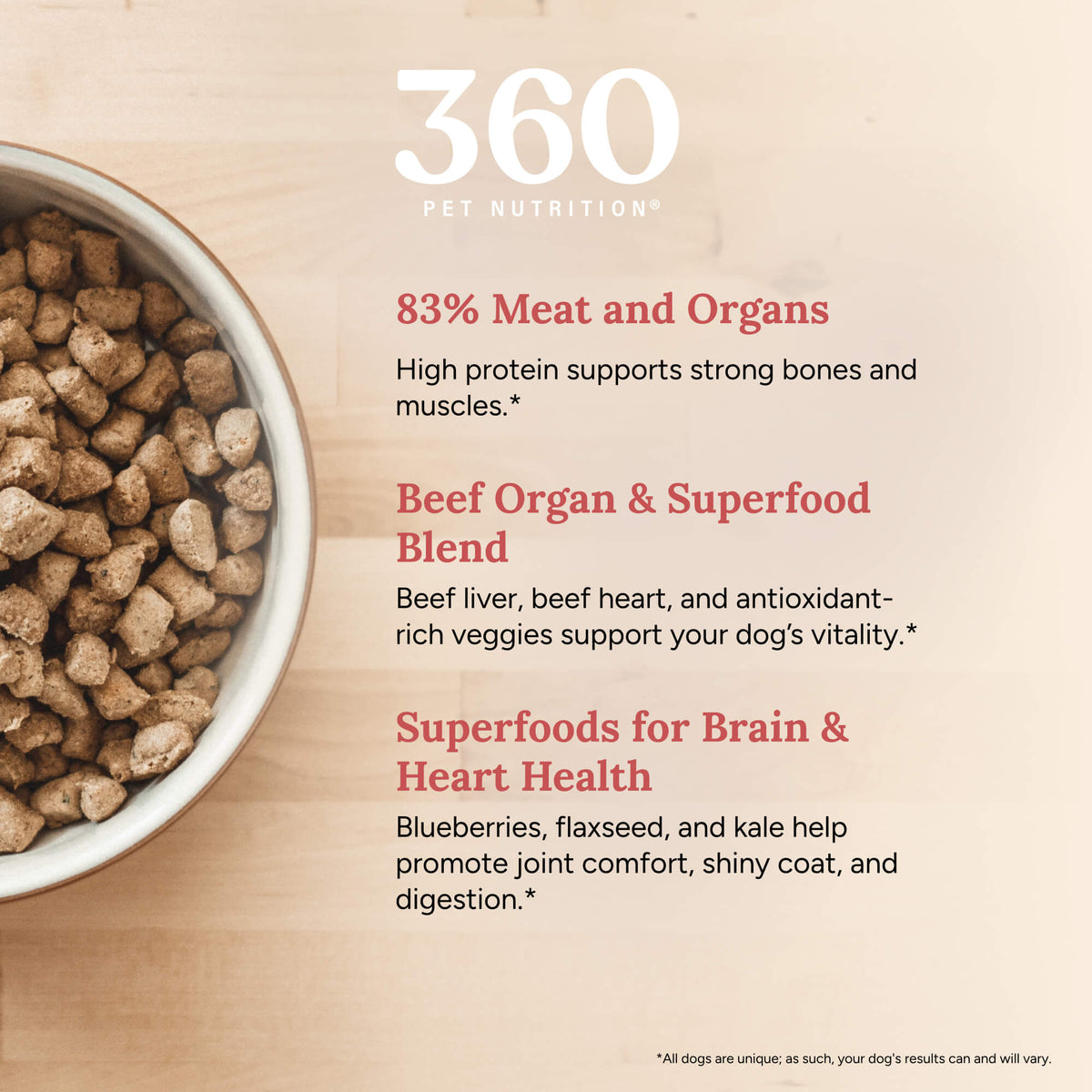 360 Pet Nutrition Beef Formula Freeze-Dried Raw Dog Food – photo 18 of 21