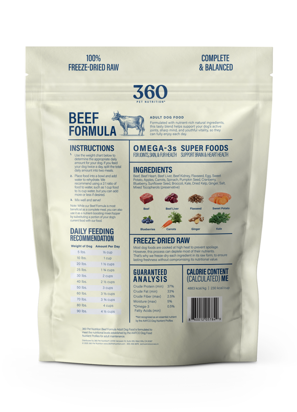 360 Pet Nutrition Beef Formula Freeze-Dried Raw Dog Food – photo 2 of 21