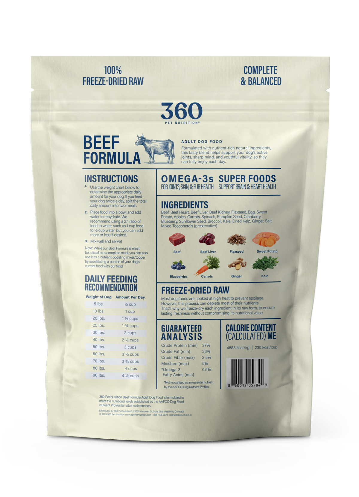 360 Pet Nutrition Beef Formula Freeze-Dried Raw Dog Food – photo 2 of 21