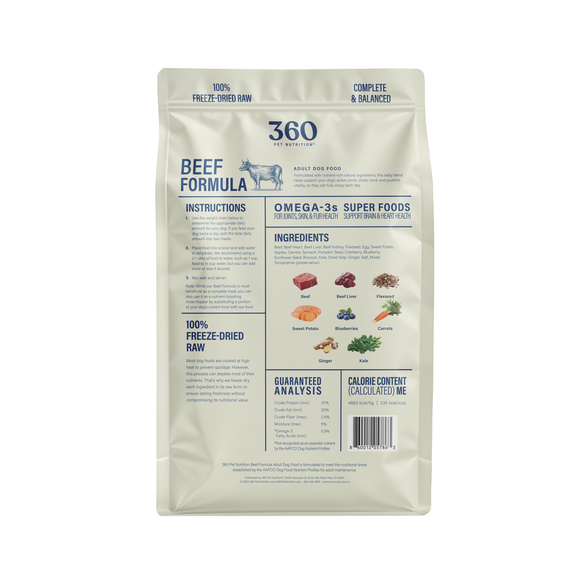 360 Pet Nutrition Beef Formula Freeze-Dried Raw Dog Food – photo 16 of 21