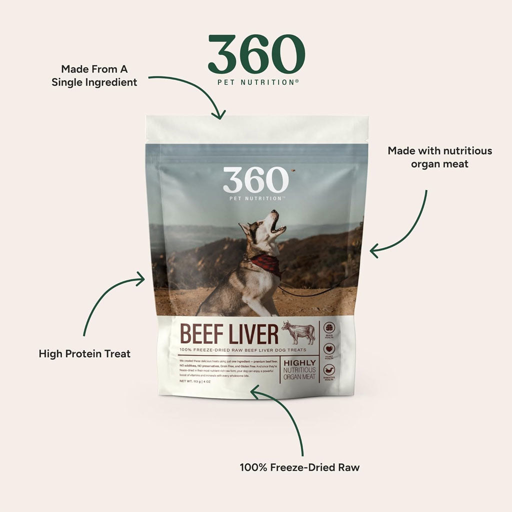 360 Pet Nutrition Beef Liver Freeze-Dried Raw Dog Treats – photo 3 of 8