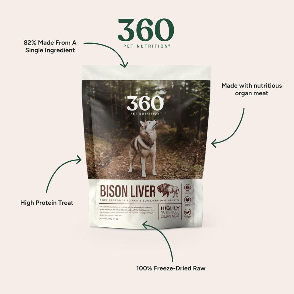 360 Pet Nutrition Bison Liver Freeze-Dried Raw Dog Treats – photo 3 of 8