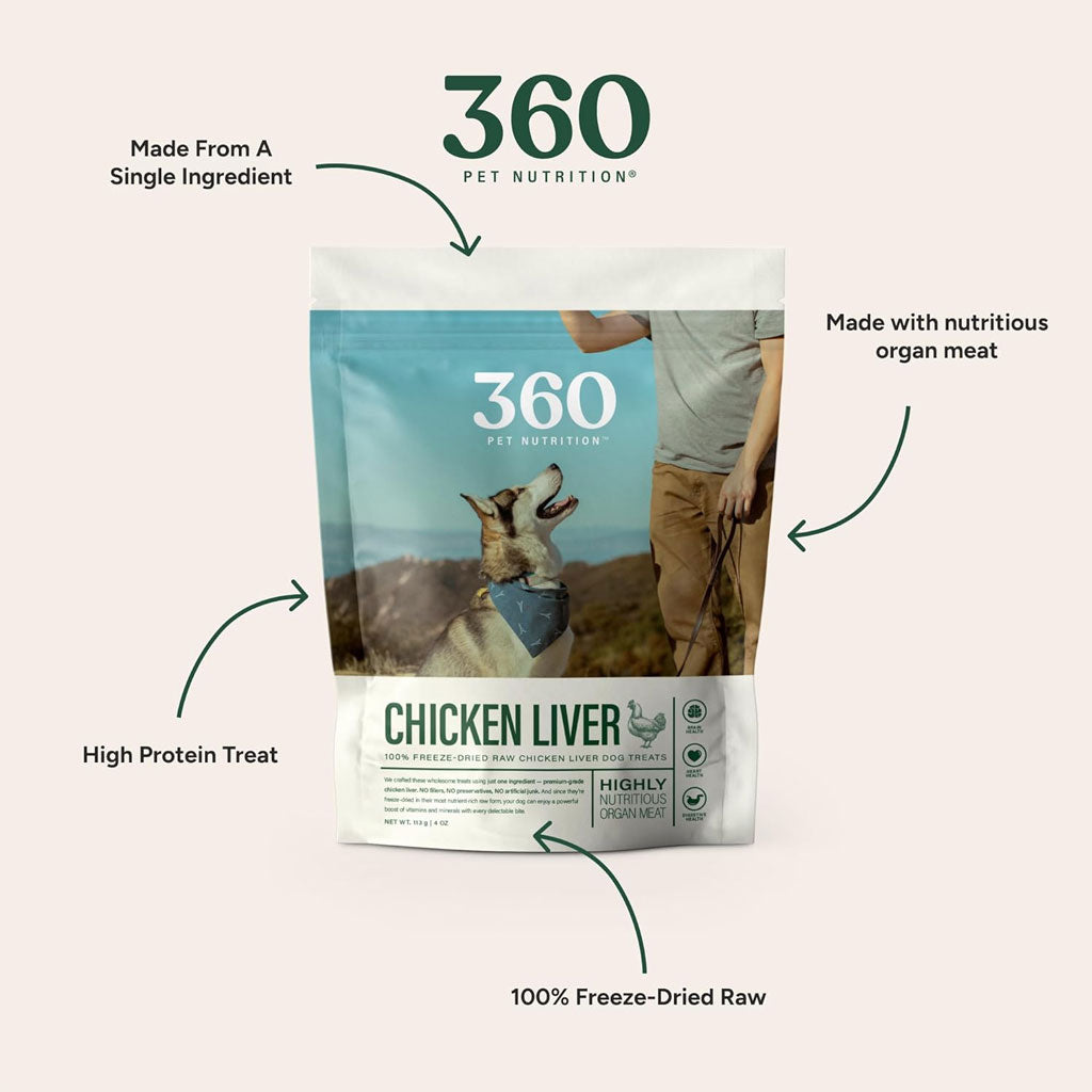 360 Pet Nutrition Chicken Liver Freeze-Dried Raw Dog Treats – photo 3 of 8
