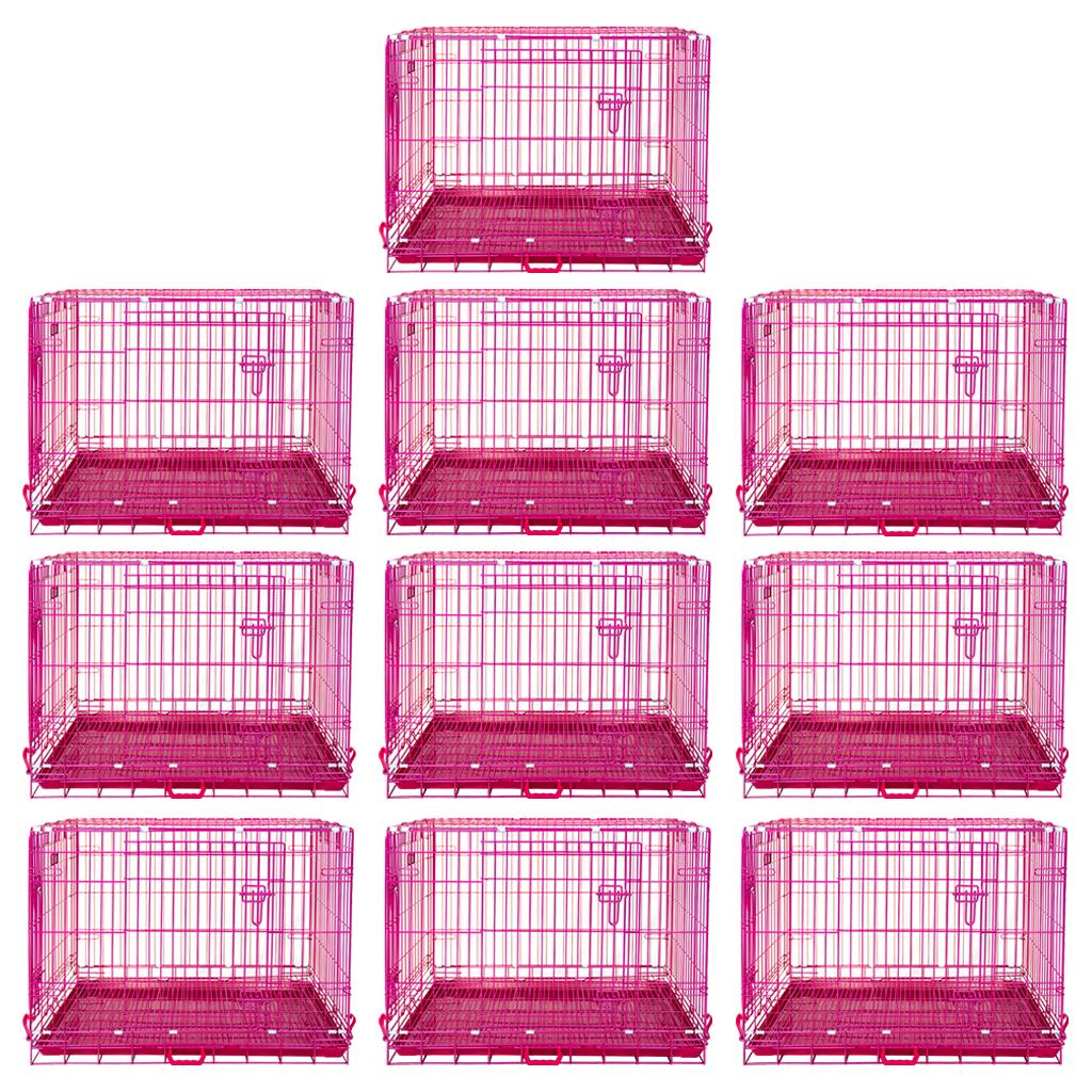 24-42 Inch Pink Wire Dog Crate – alternate view 30