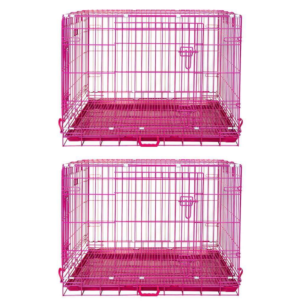24-42 Inch Pink Wire Dog Crate – alternate view 25