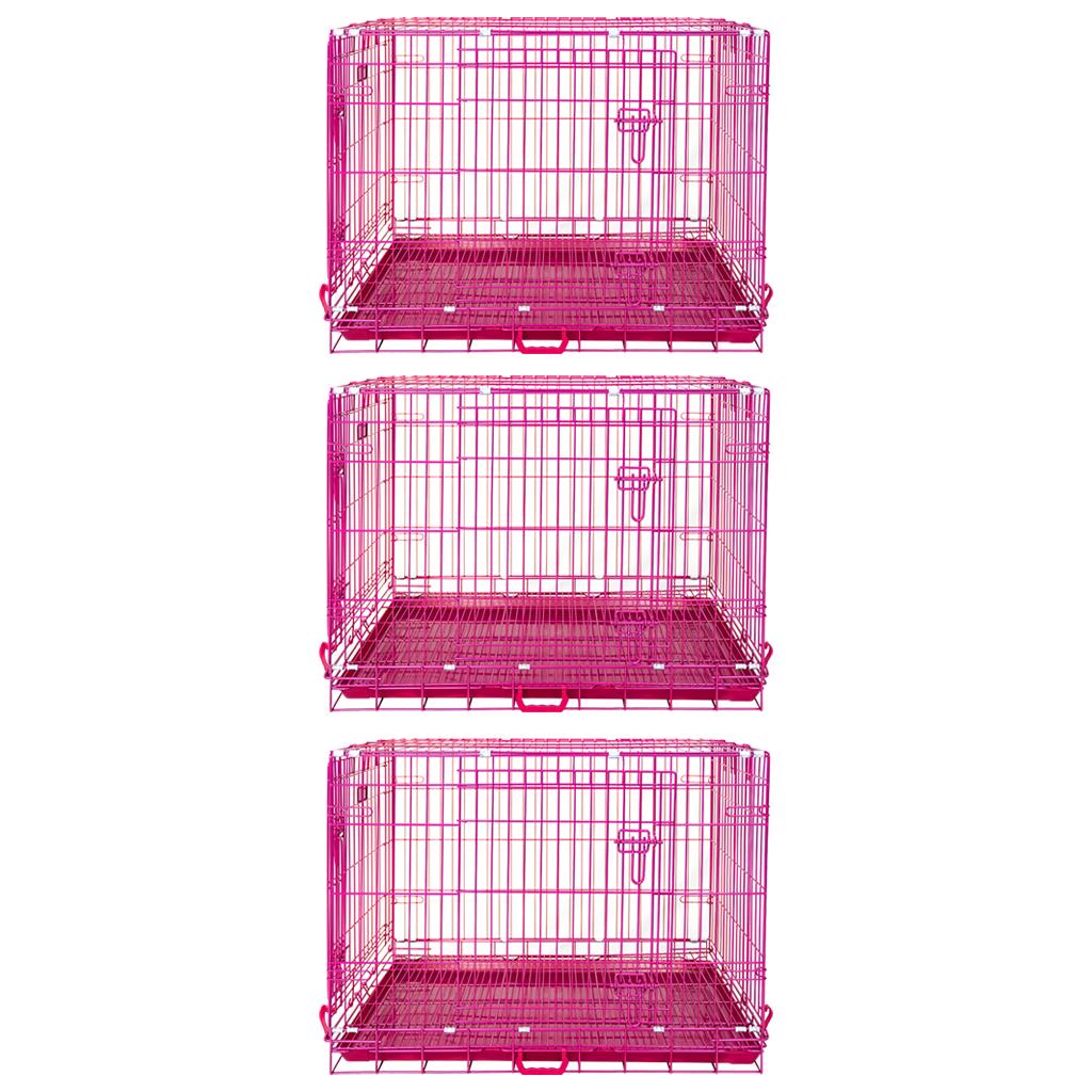 24-42 Inch Pink Wire Dog Crate – alternate view 26