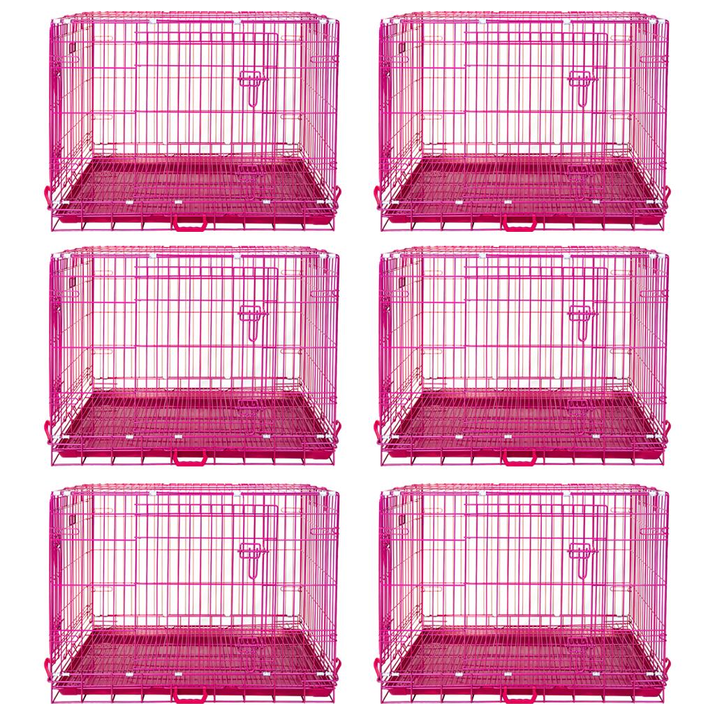 24-42 Inch Pink Wire Dog Crate – alternate view 28