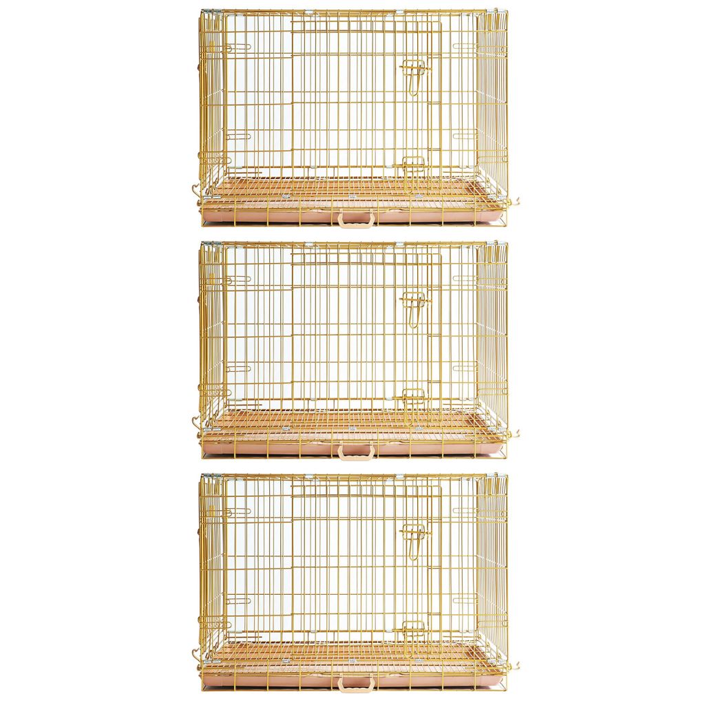 Copper Gold Wire Dog Crate – 24 to 42 Inch, Foldable – alternate view 26