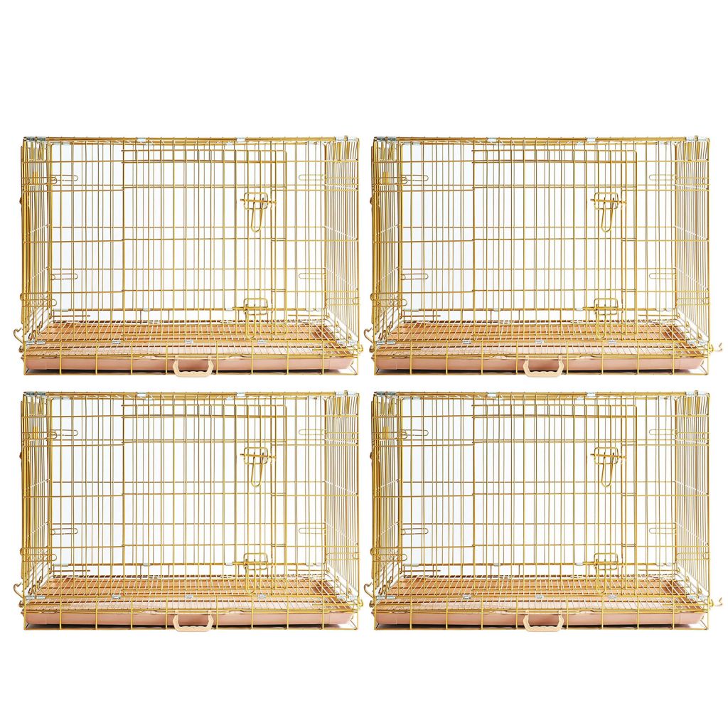 Copper Gold Wire Dog Crate – 24 to 42 Inch, Foldable – alternate view 27