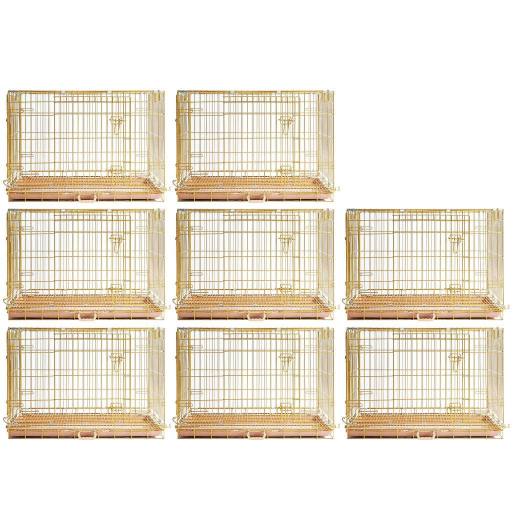 Copper Gold Wire Dog Crate – 24 to 42 Inch, Foldable – alternate view 29