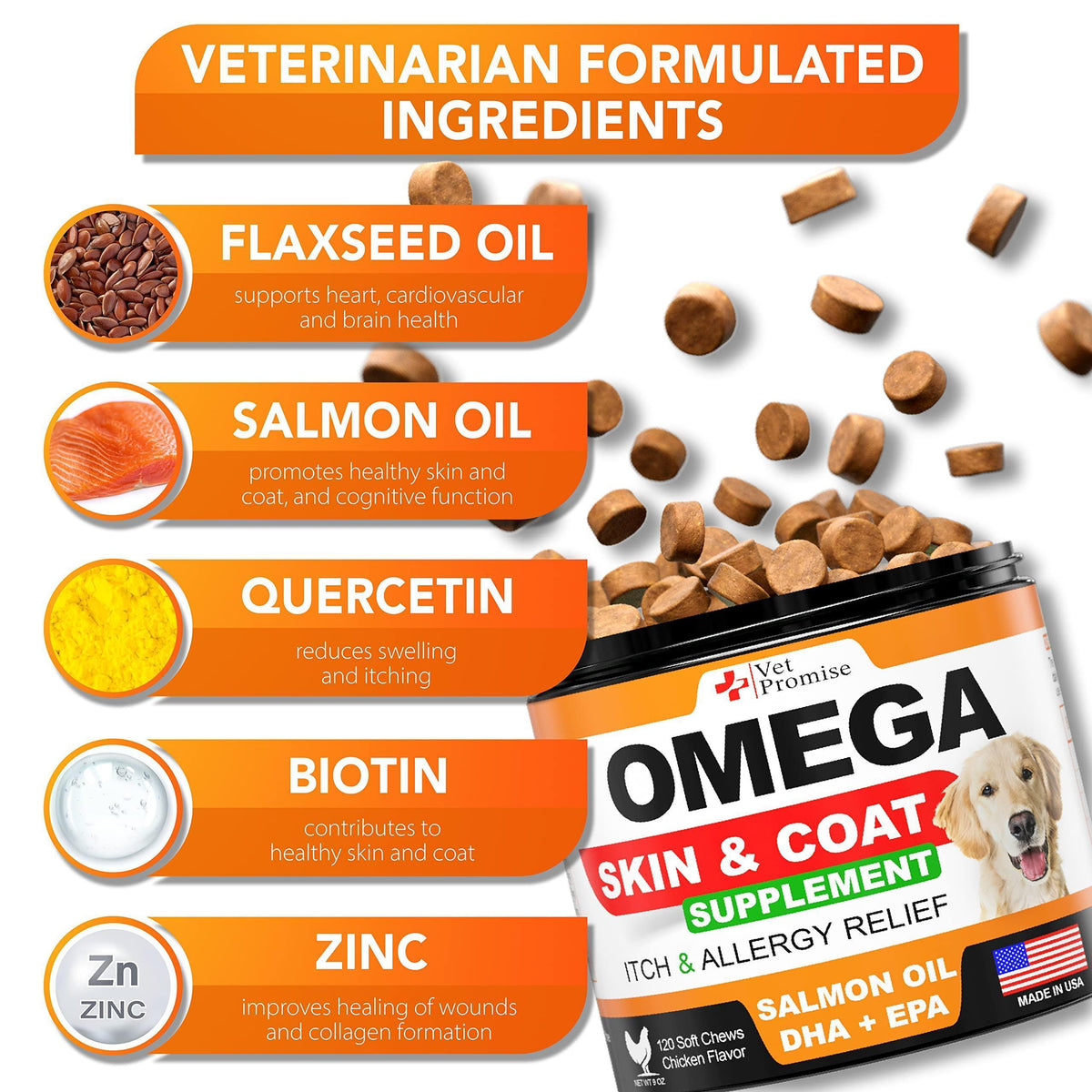 Omega-3 fish oil soft chews for dogs 120 count jar – photo 3 of 6