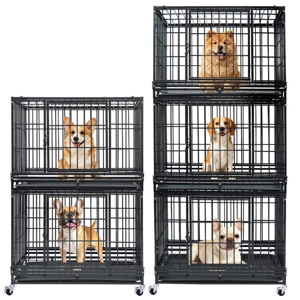 37 Inch Stackable Heavy Duty Dog Kennel – Foldable – alternate view 15