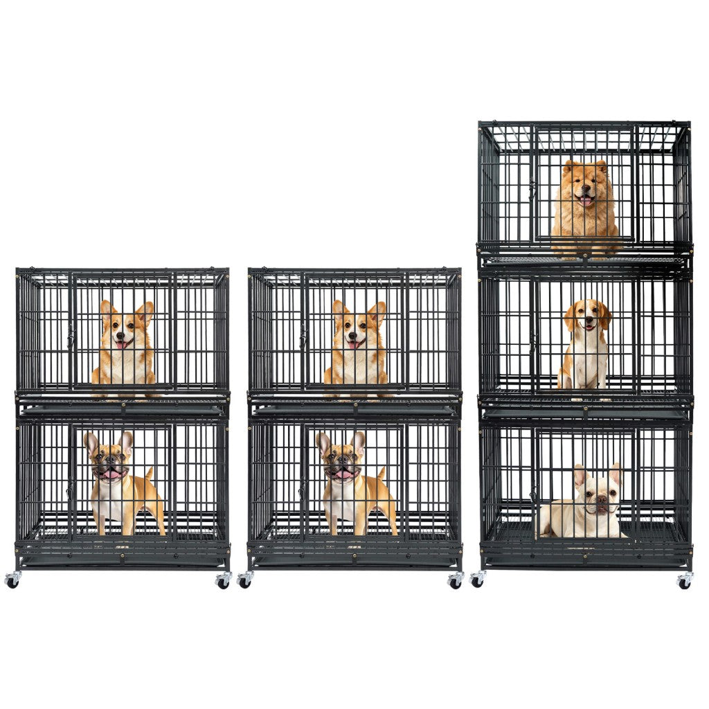 37 Inch Stackable Heavy Duty Dog Kennel – Foldable – alternate view 16